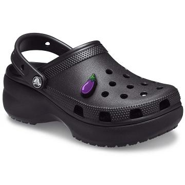 Zapatos Cuña Crocs Classic Plataforma Clog Mujer Negros | Mexico 0647VRWD